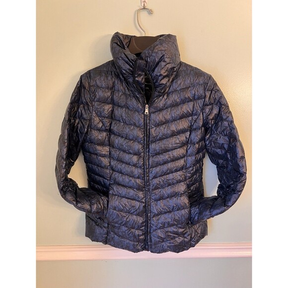 Jessica Simpson Womens 90% Duck Down Jacket, M Blue Black NWOT - Picture 1 of 11